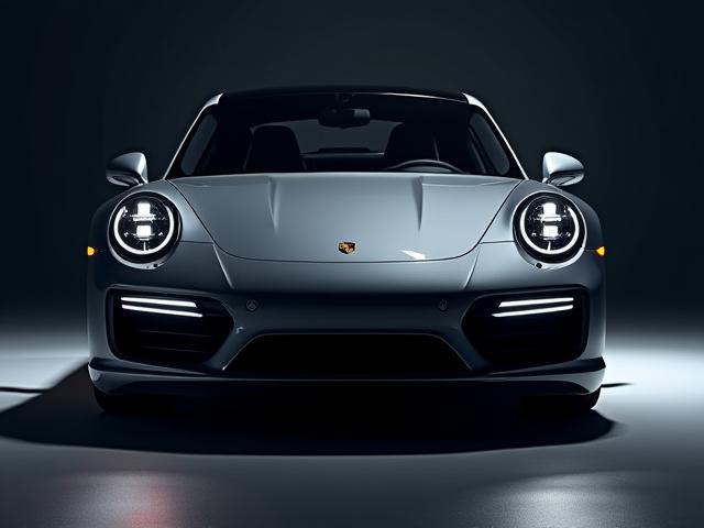 Porsche 911 Turbo im Scheinwerferlicht mit Fokus auf den optimierten Turbolader