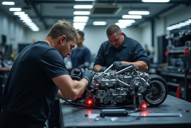 Präzise Arbeit in einer modernen Tuning-Werkstatt